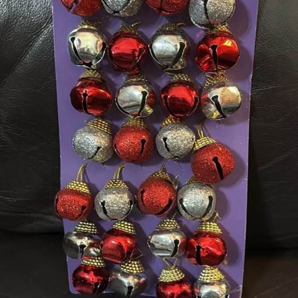 28 Count Red and Silver Jingle Bells